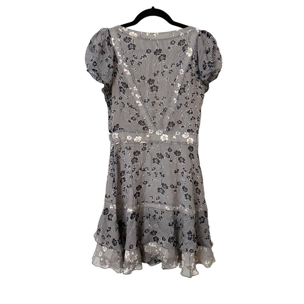 DIANE VON FURSTENBERG Floral Silk Mini Dress Sz 4 - Picture 2 of 3